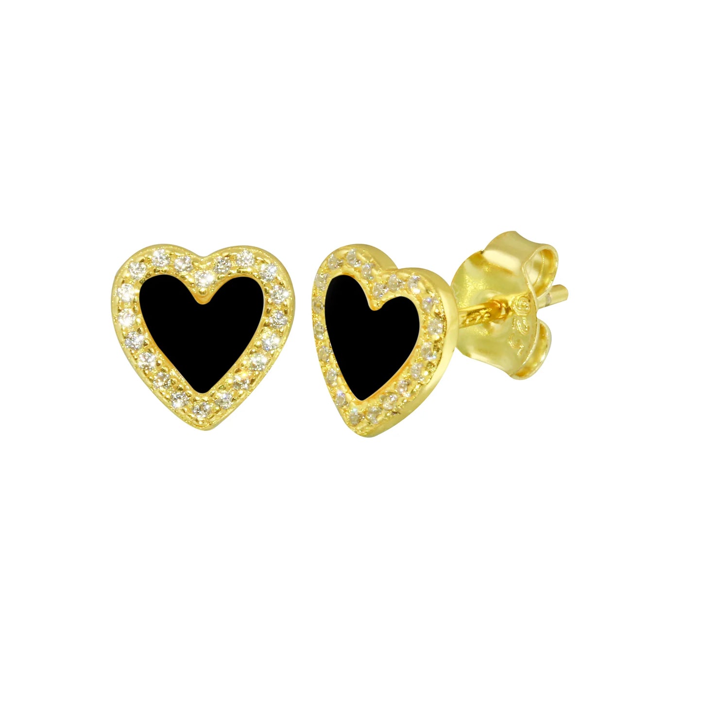 Natural Stone Heart Studs