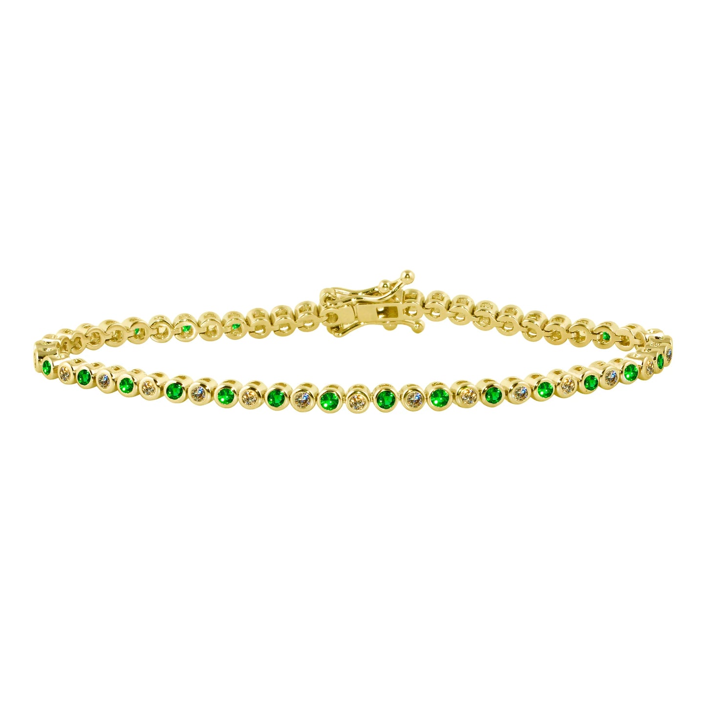 Pulsera de tenis con bisel mini mixto