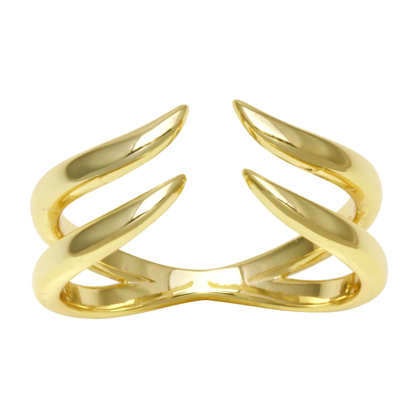 Anillo abierto de doble garra