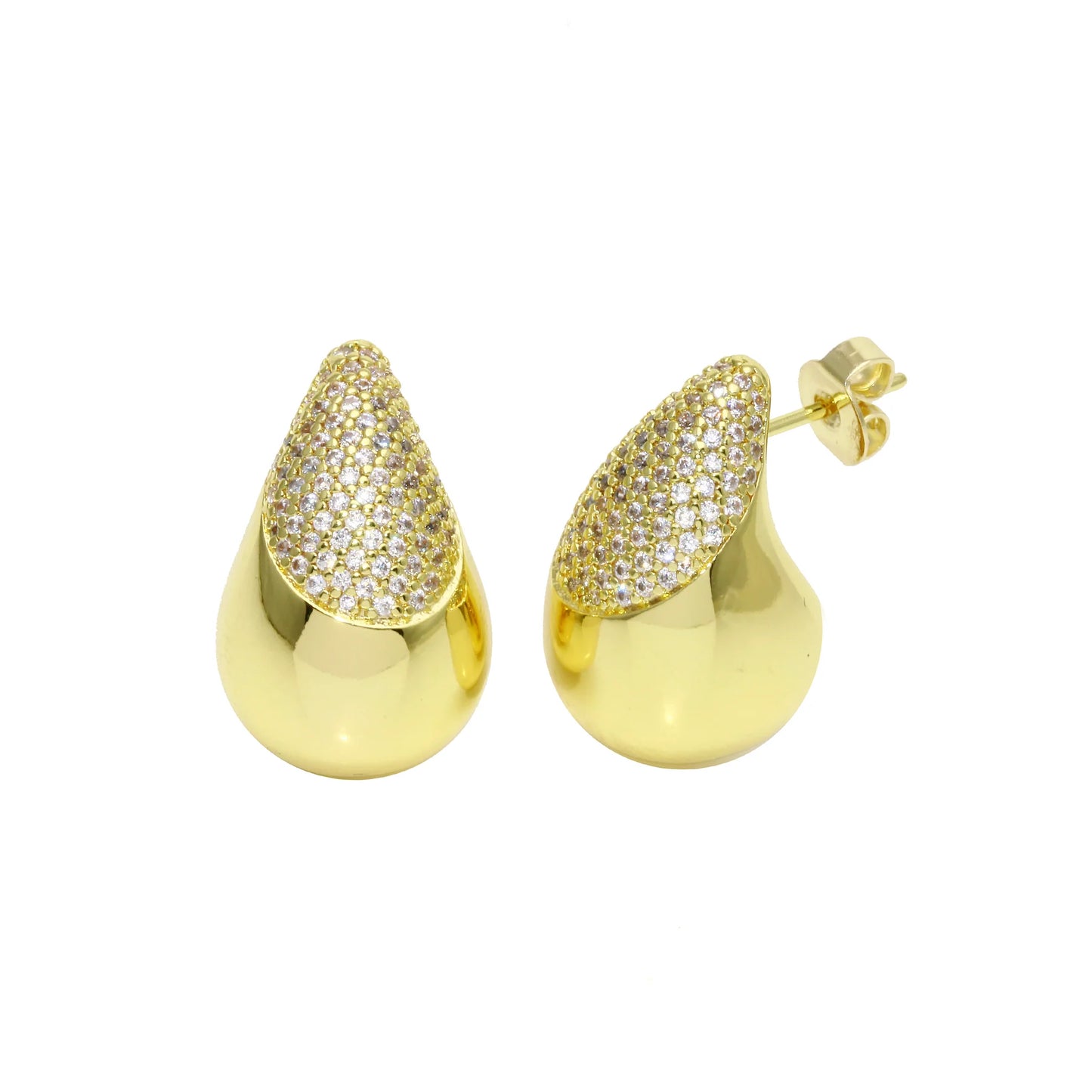 Pendientes colgantes con medio pavé