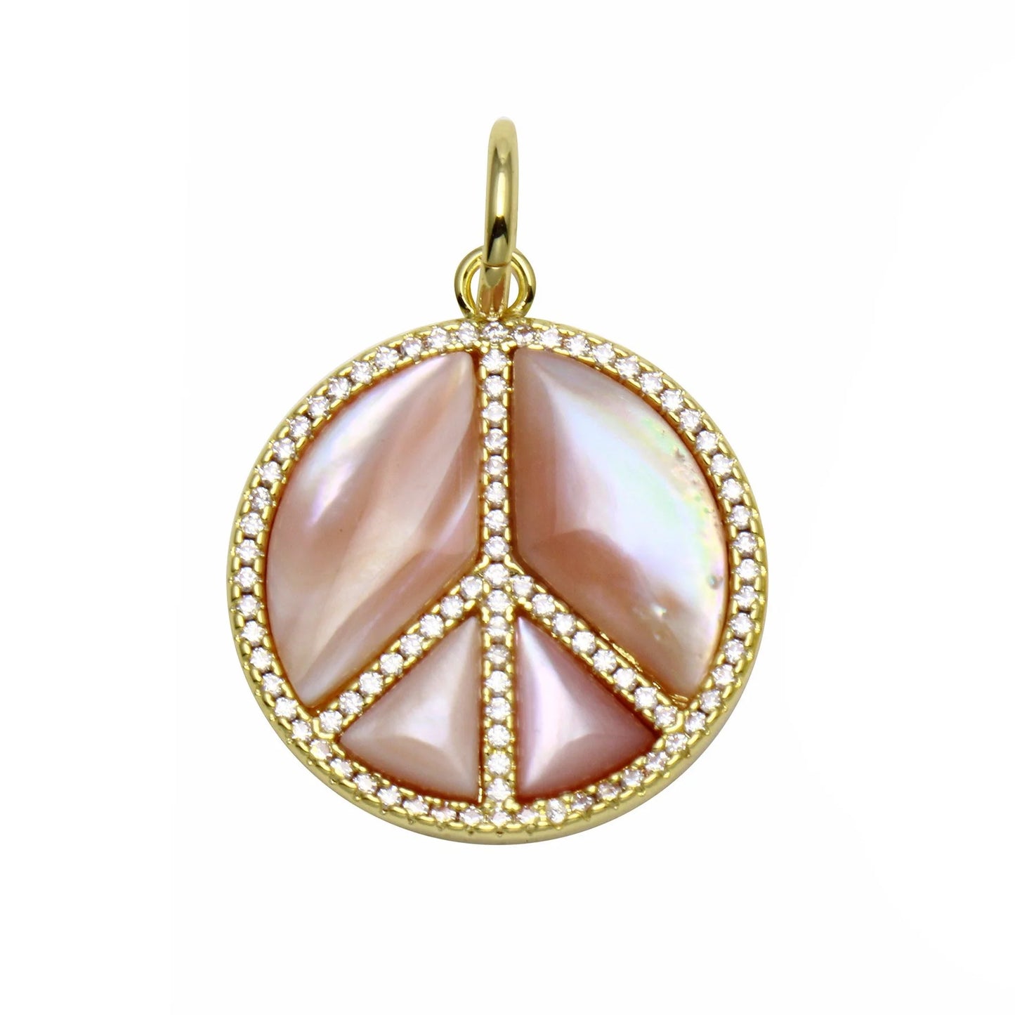 Peace Sign Natural Stone Charm