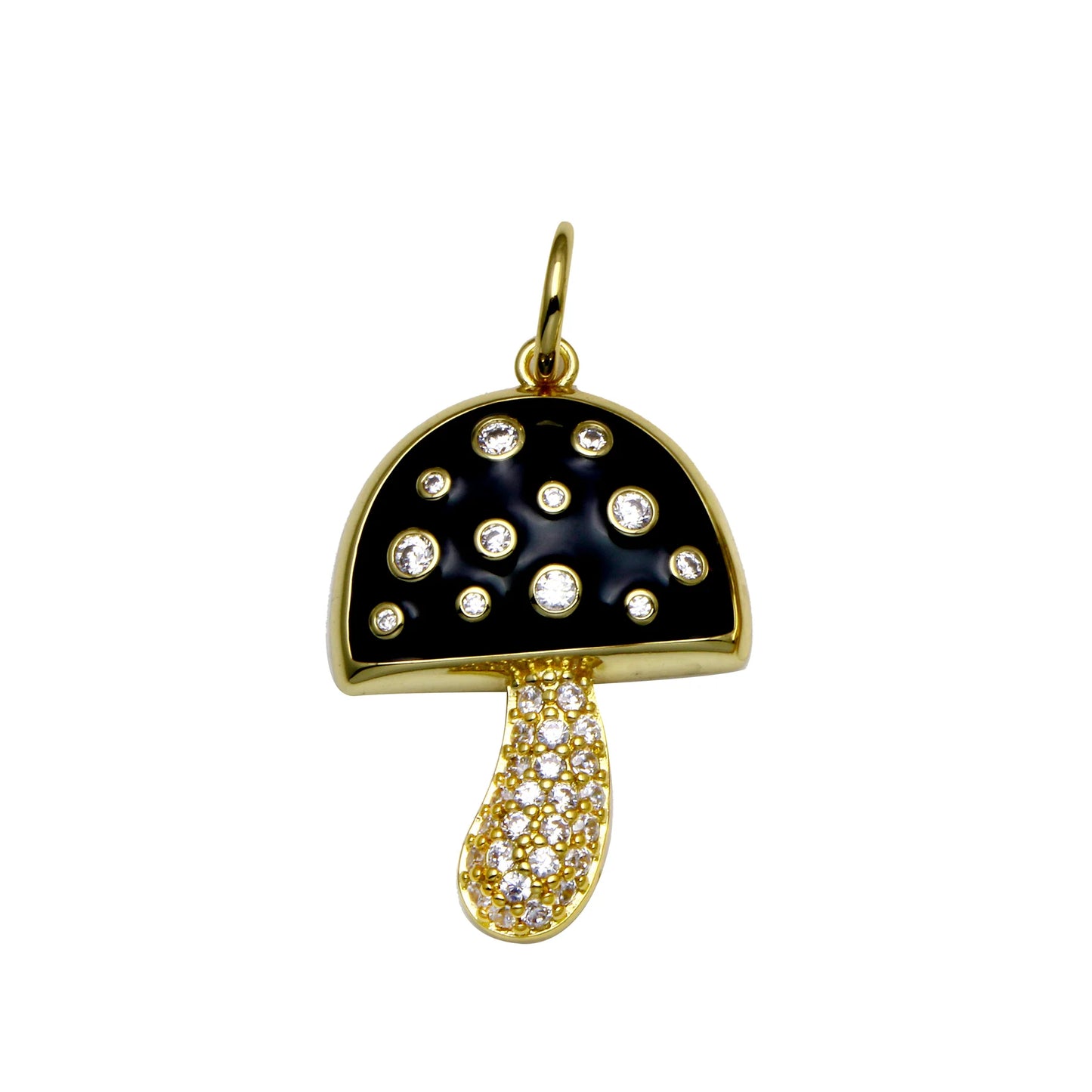 Enamel Pavé Mushroom Charm