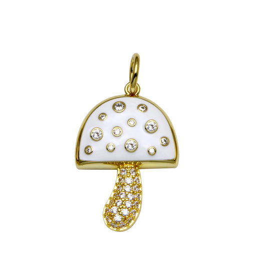 Enamel Pavé Mushroom Charm