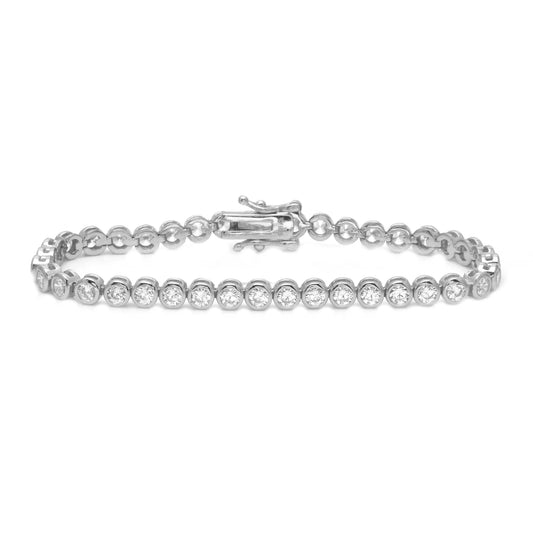 4mm - Round Bezel Tennis Bracelet