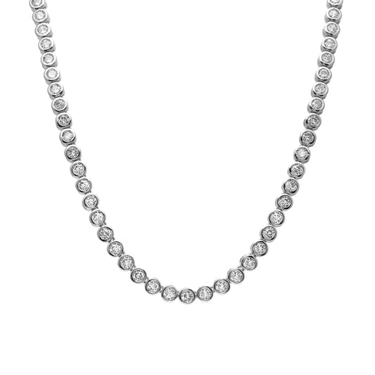 4mm - Round Bezel Tennis Necklace