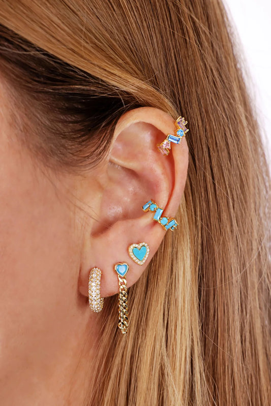 Natural Stone Heart Studs