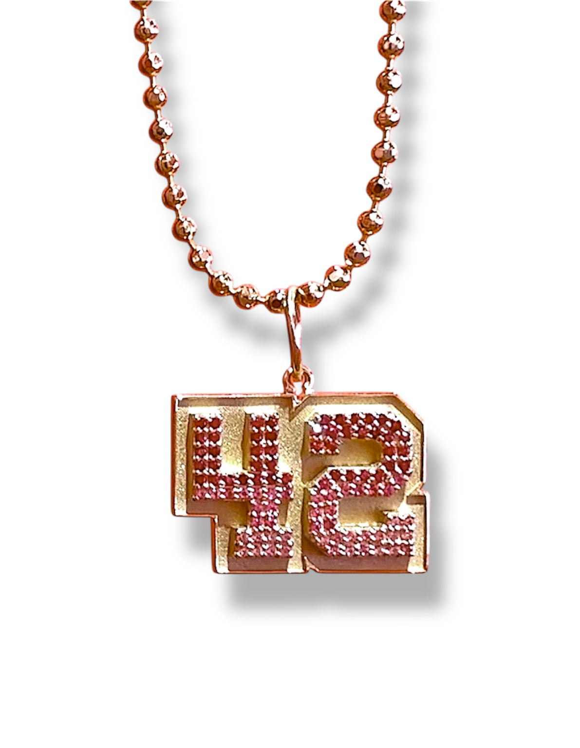 Collar con nombre grande en degradé en oro de 14 k