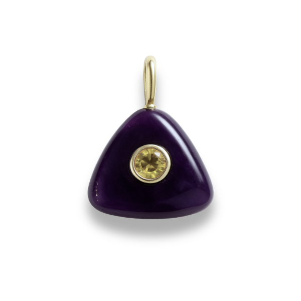 Amethyst or Lapis Trigon Shape Charm