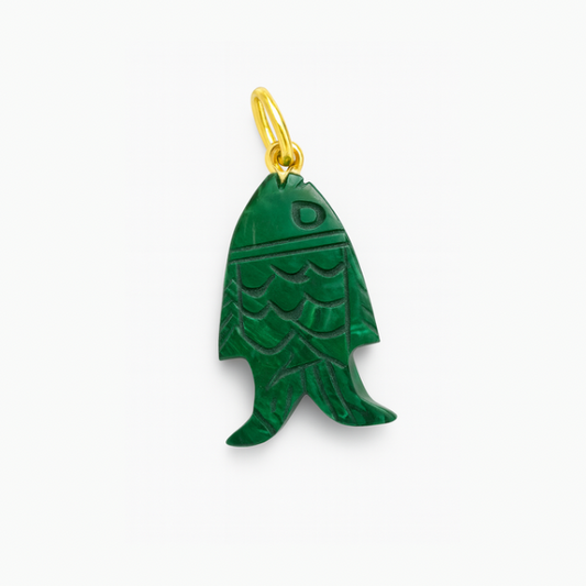 Carved Stone Fish Charm