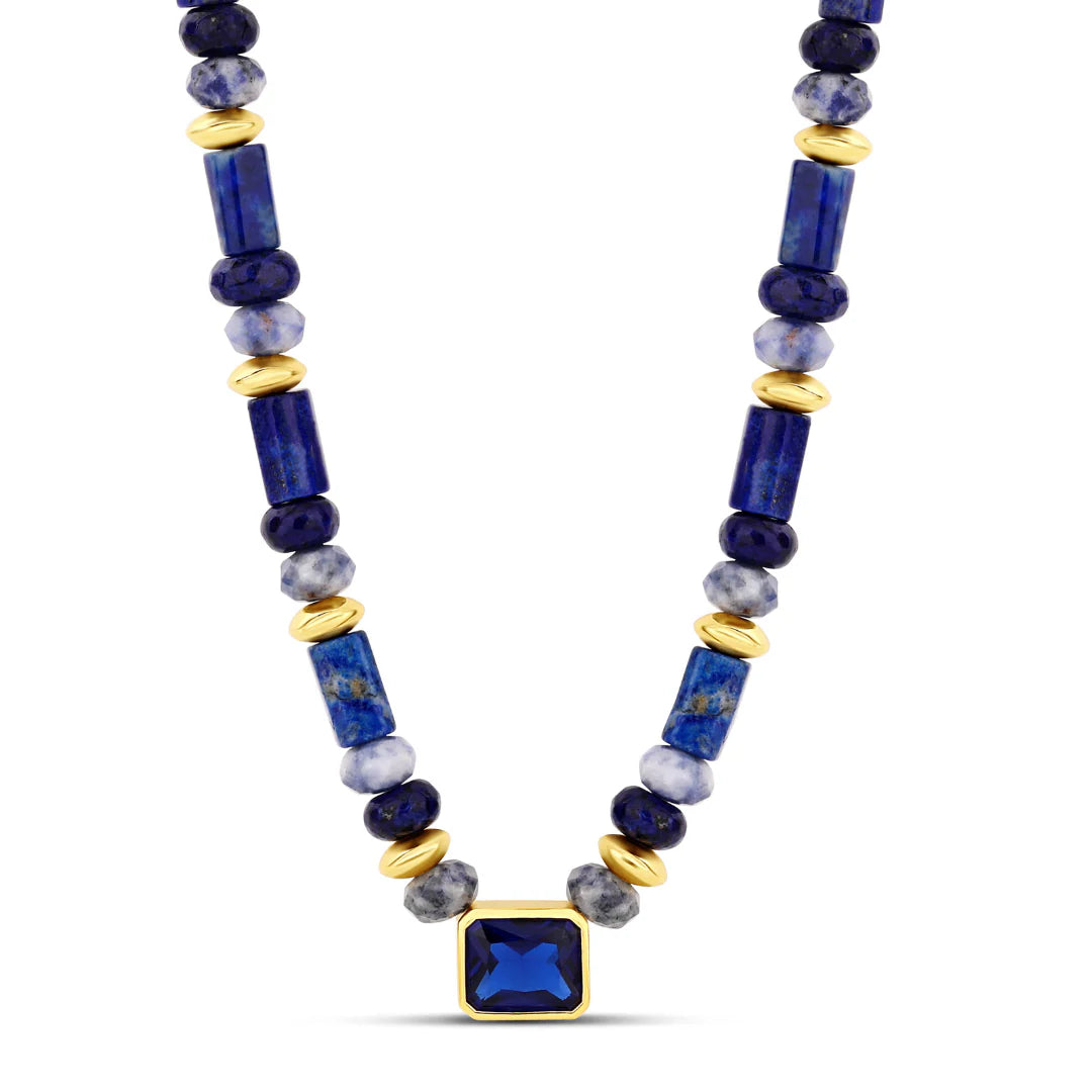 Coastal Lapis Stone Necklace