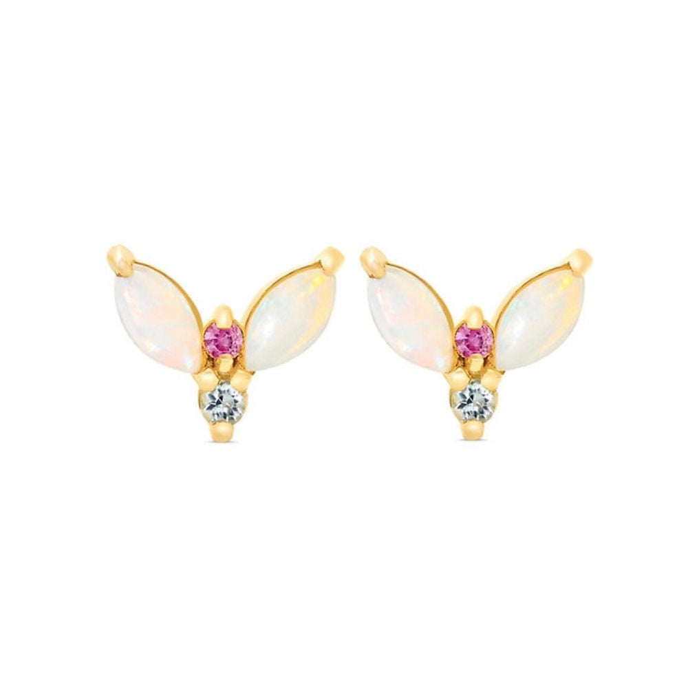 Unicorn Ears Opal Studs - Vermeil