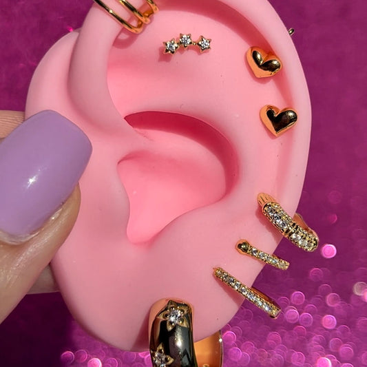 Aretes mini de corazón inflado