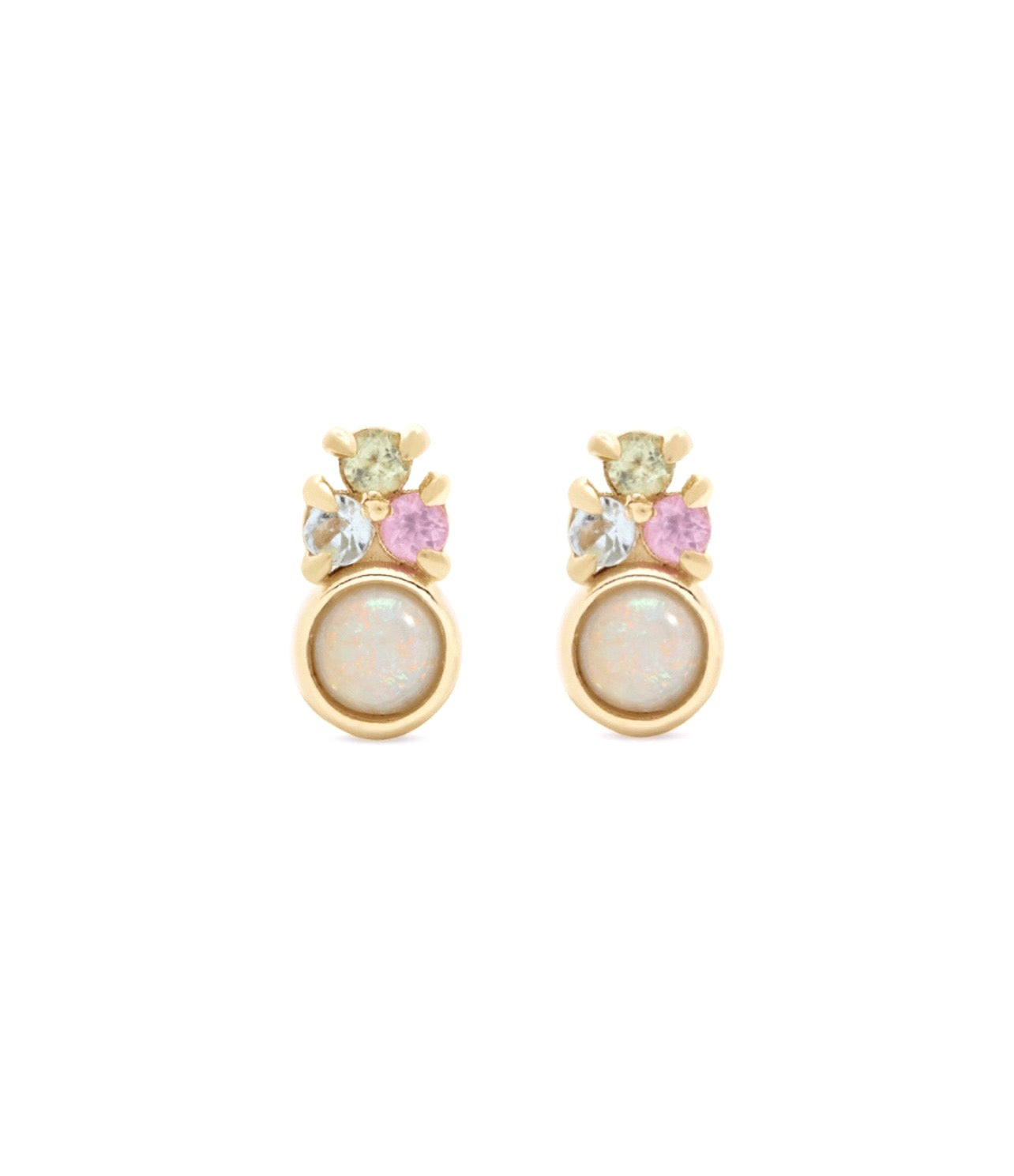Unicorn Bow Opal Studs - Vermeil