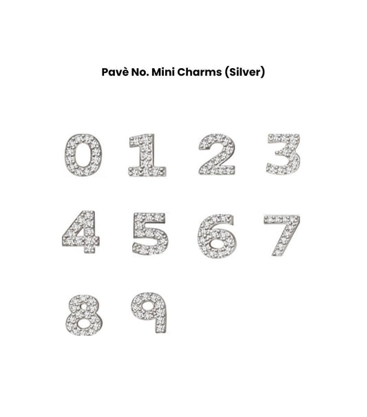 Pavé Number Sliding Mini Charms