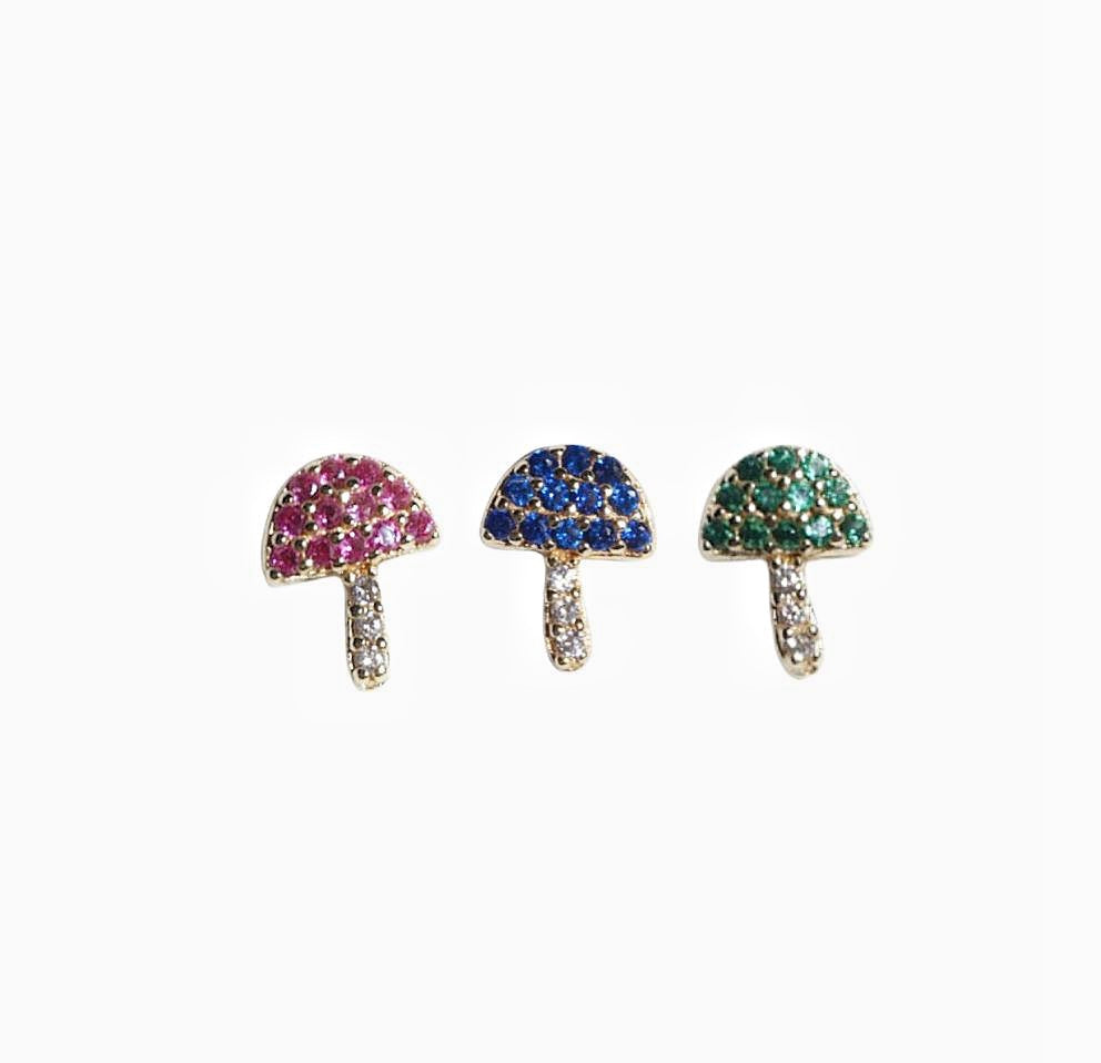 Lindos mini pendientes con forma de hongo - Set