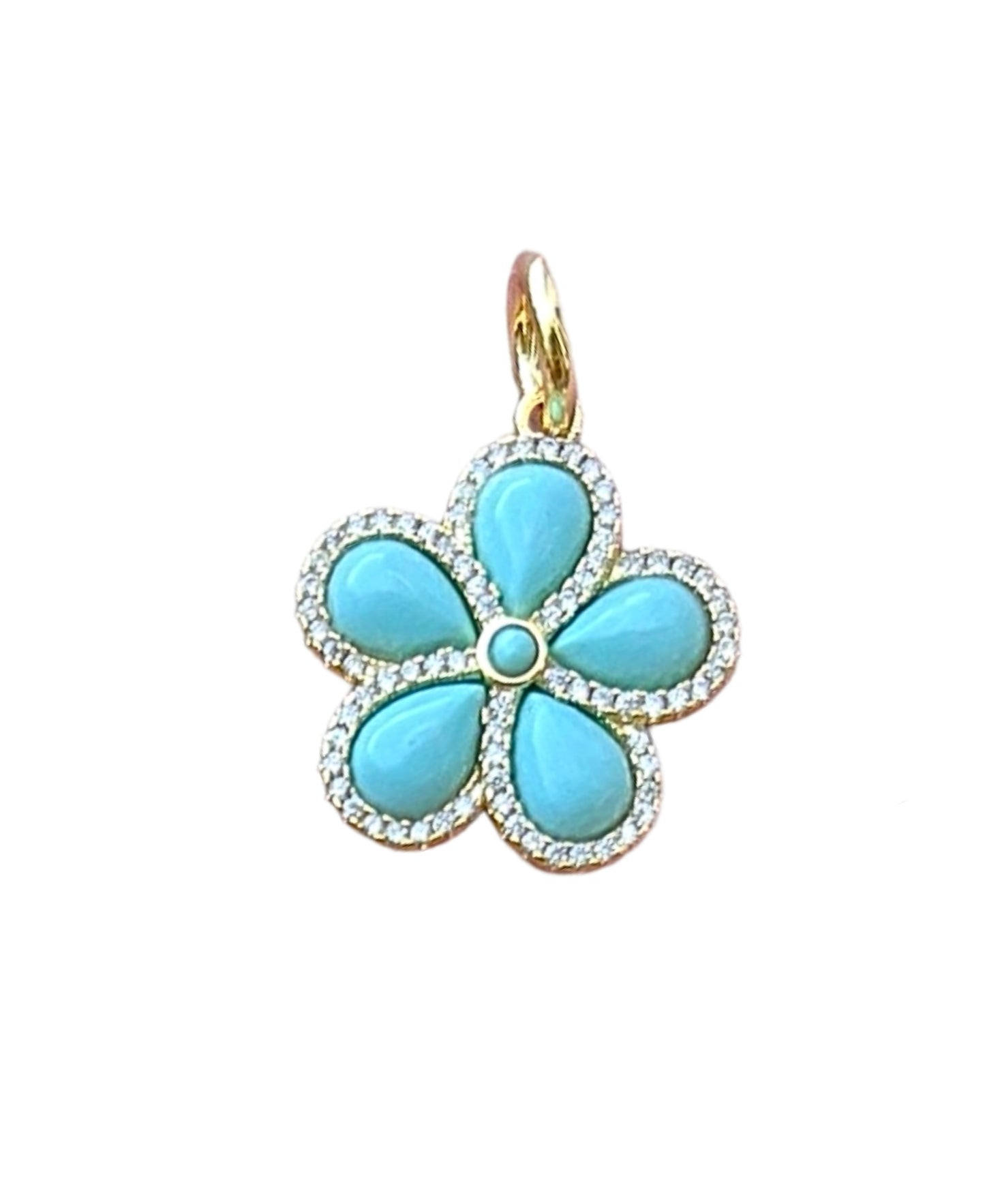 Natural Stone Flower Charm