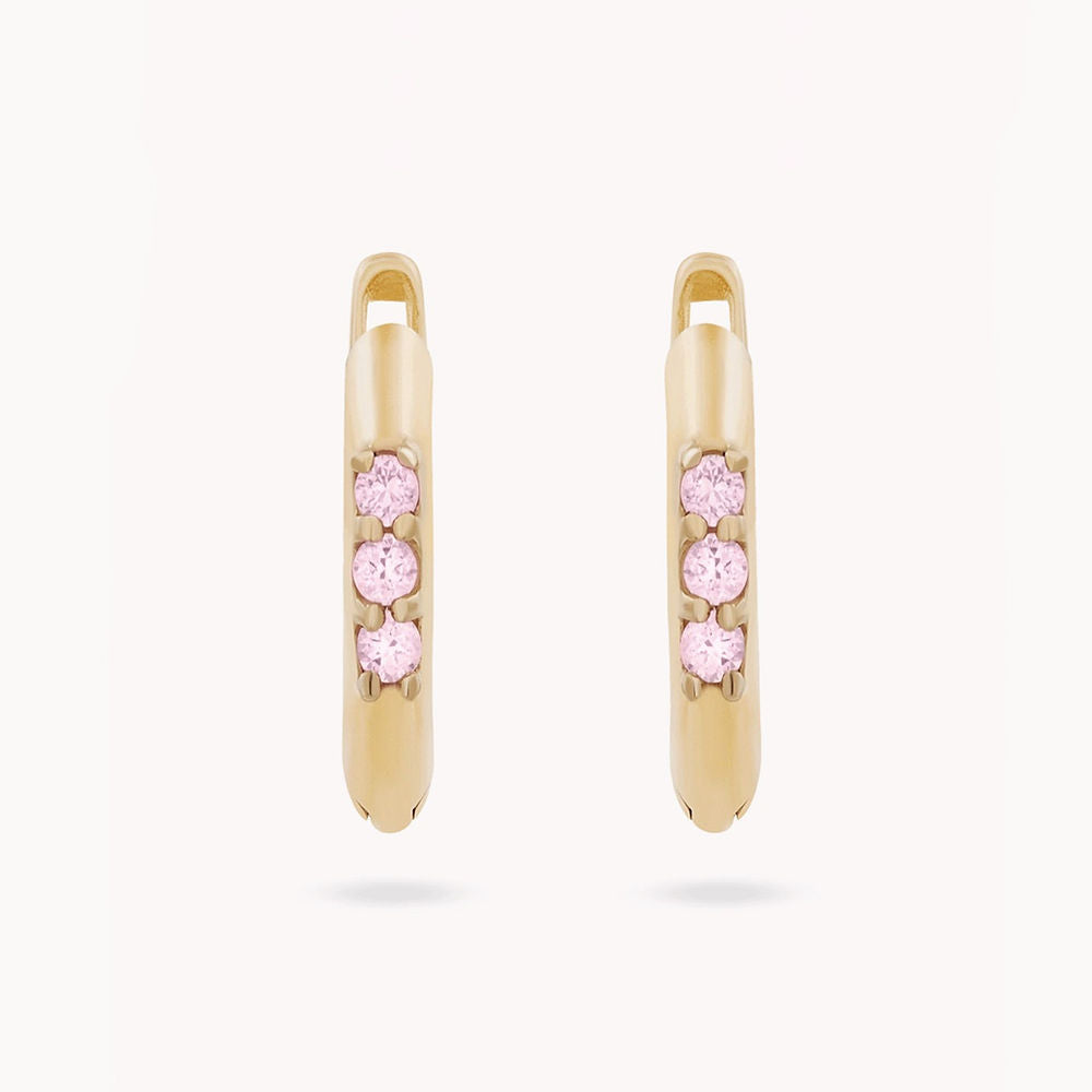 10k Solid Gold - Pink Power Huggies