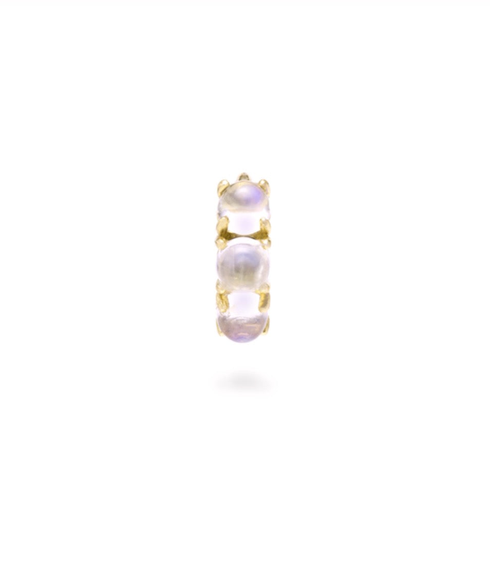 Mini aros de piedra lunar - Vermeil
