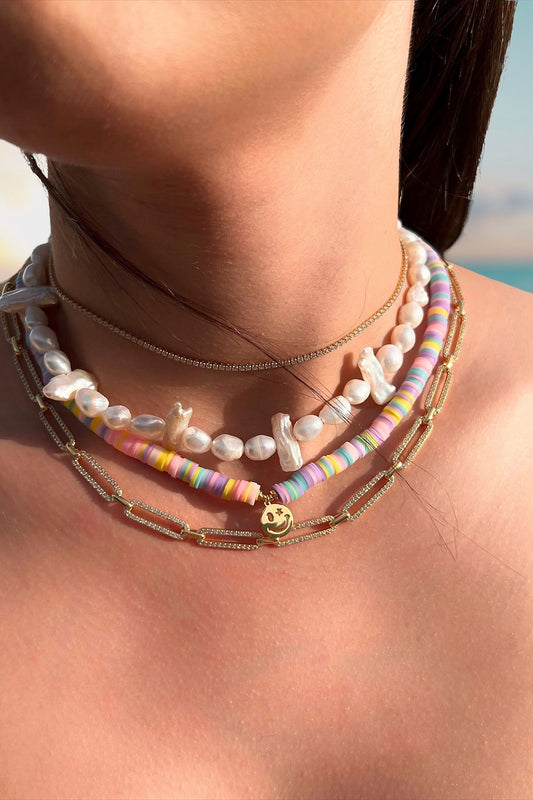 Smiley Beaded Necklace