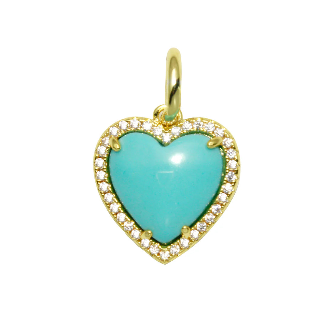 Mini Natural Stone Heart Charm
