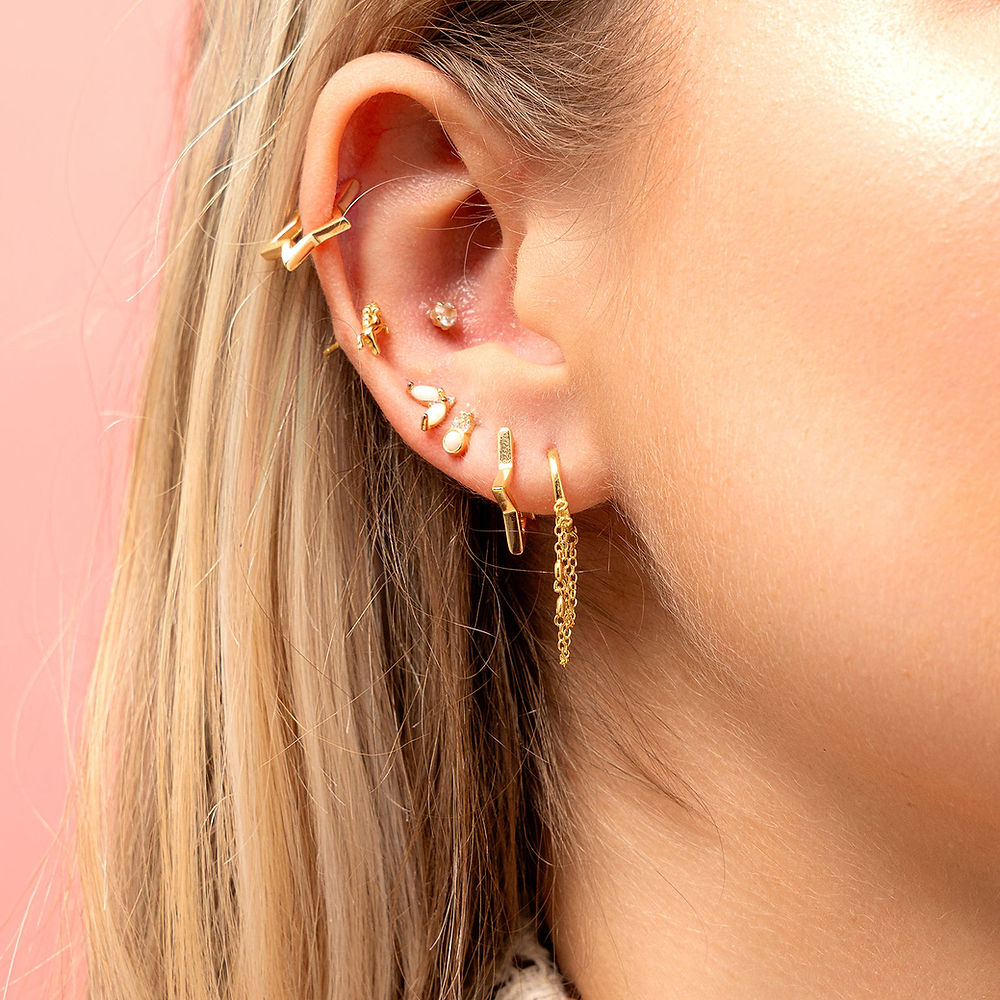 Unicorn Ears Opal Studs - Vermeil