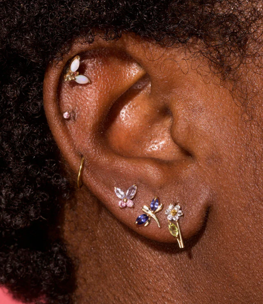 Pendientes con forma de margarita - Vermeil