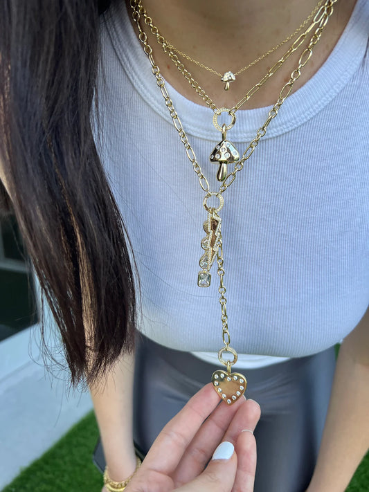 Fancy Link Push Clasp Lariat Necklace