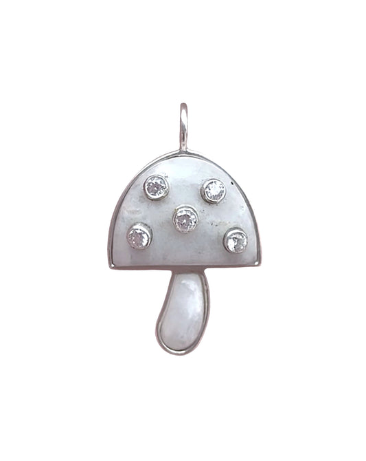 Moonstone Mushroom Charm