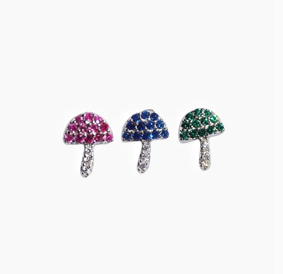 Lindos mini pendientes con forma de hongo - Set