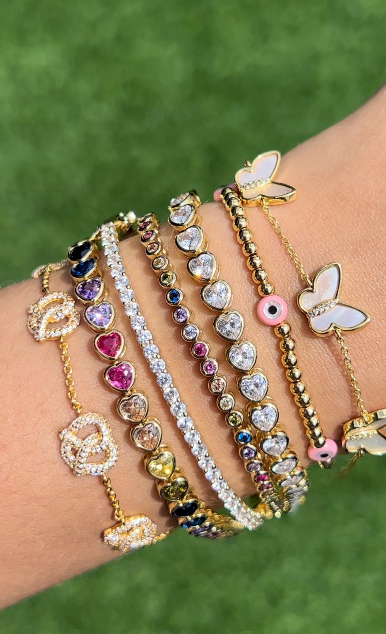Rainbow Bezel Mini Tennis Bracelet