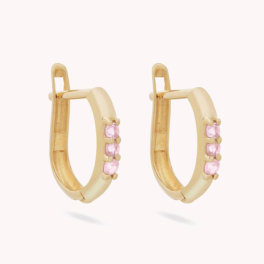 10k Solid Gold - Pink Power Huggies