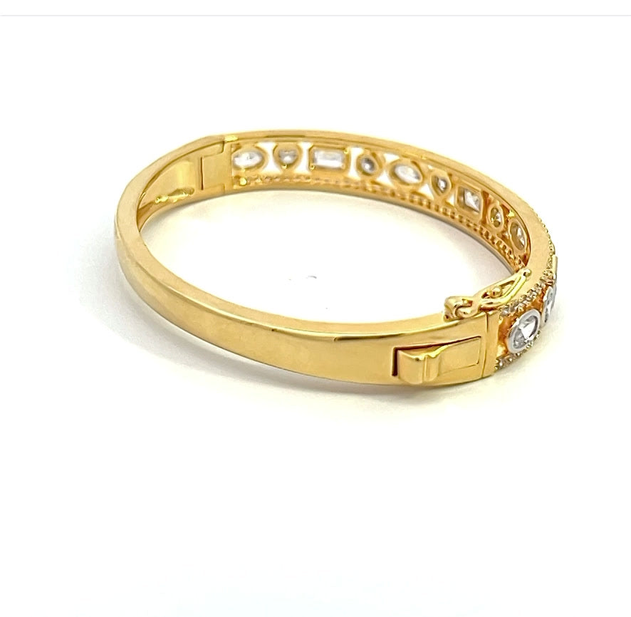 Two Toned Multi Bezel Bangle