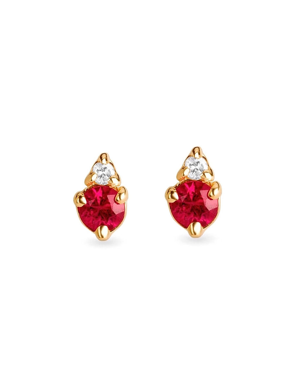 Mini pendientes con circonitas cúbicas de colores - Vermeil