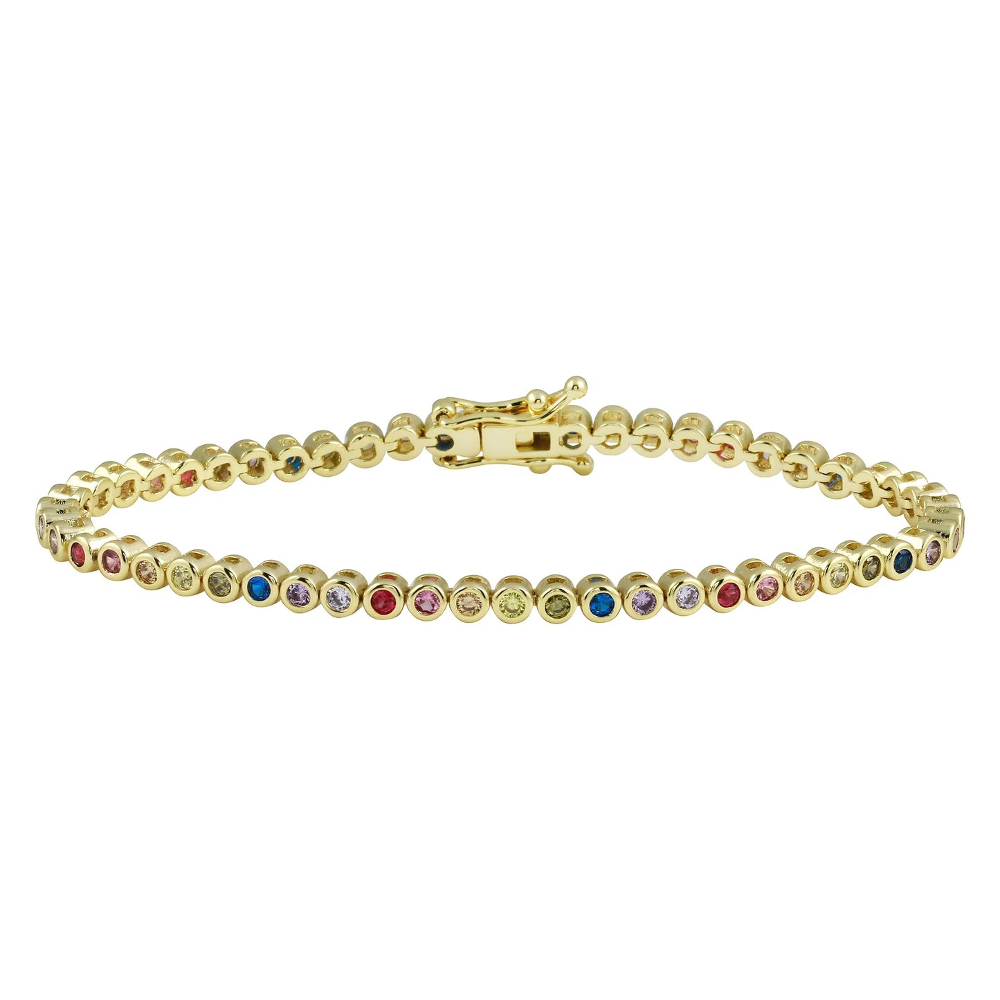 Rainbow Bezel Mini Tennis Bracelet