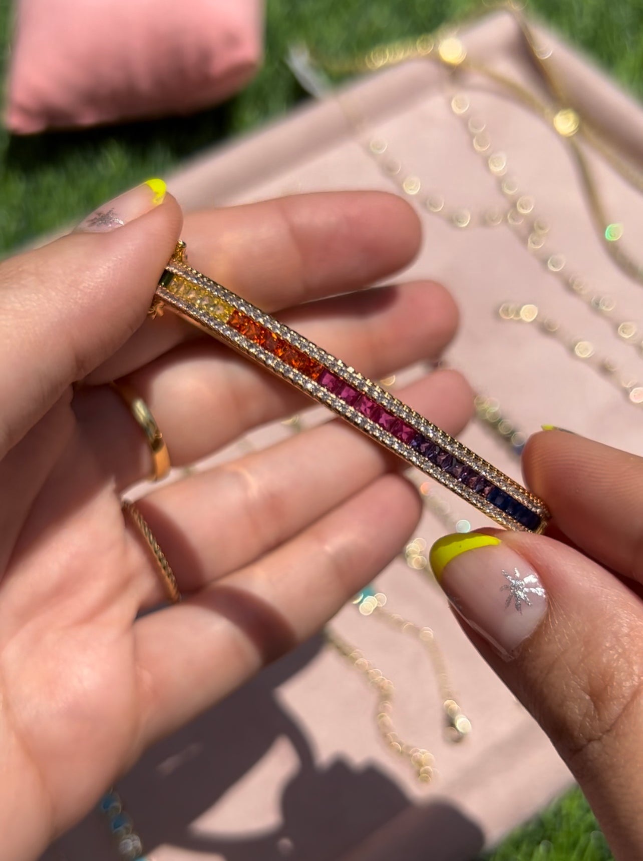 Two Sided Baguette Bangle