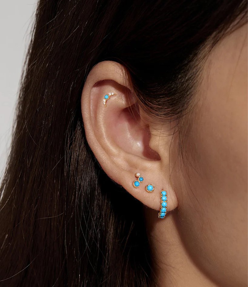 Chic Moon Turquoise Mini Studs