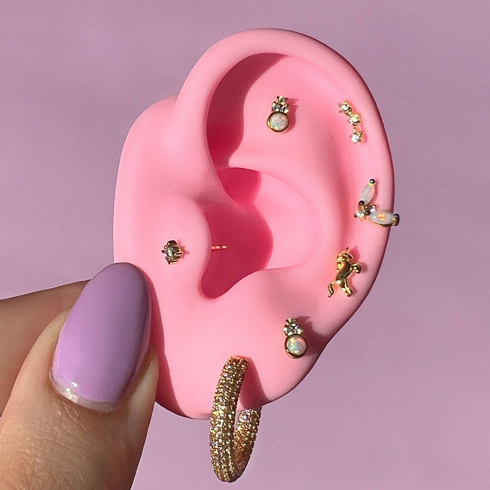 Unicorn Ears Opal Studs - Vermeil