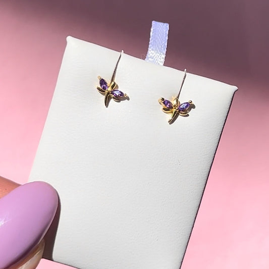 Pendientes de libélula diminuta - Vermeil