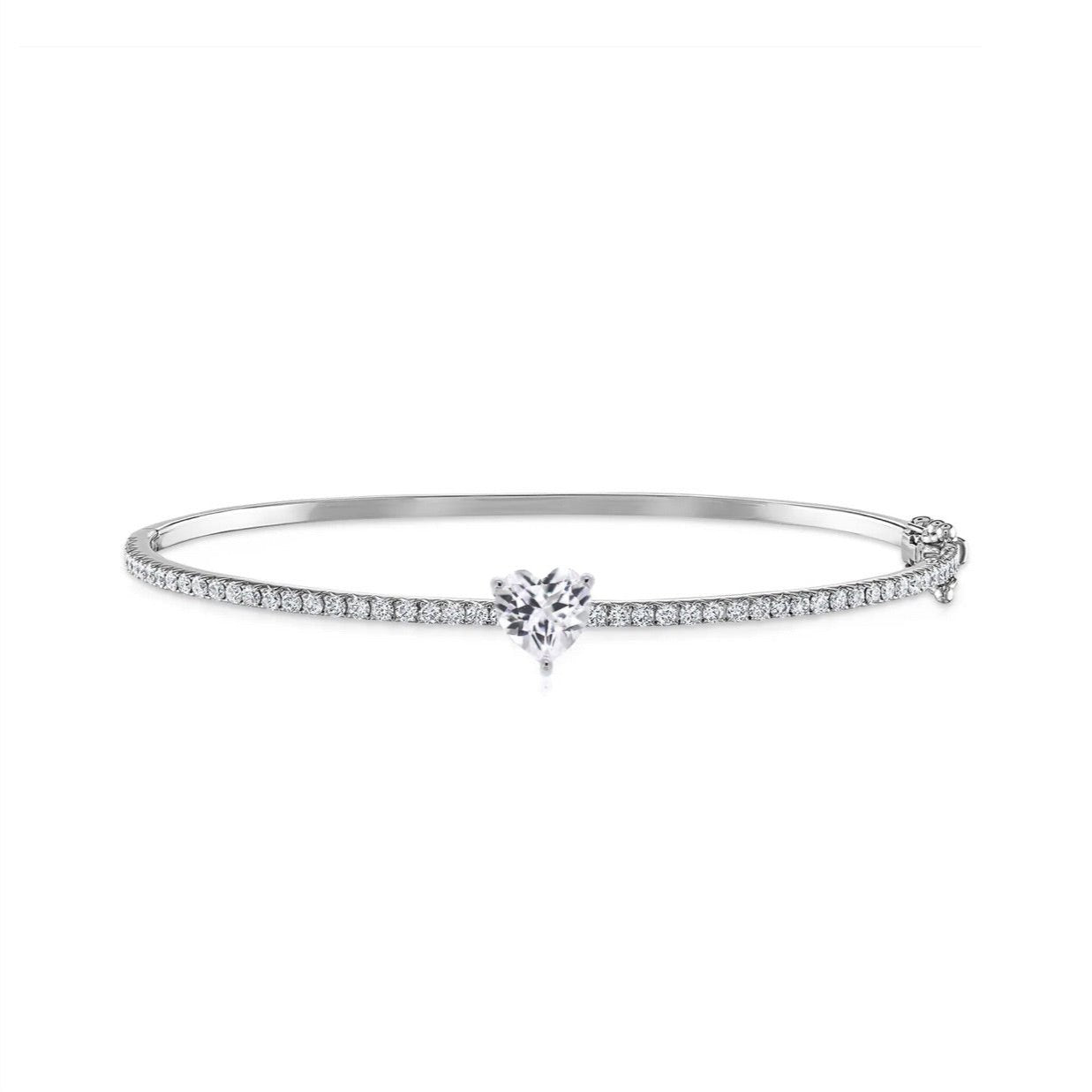 Heart Rock Skinny Tennis Bangle