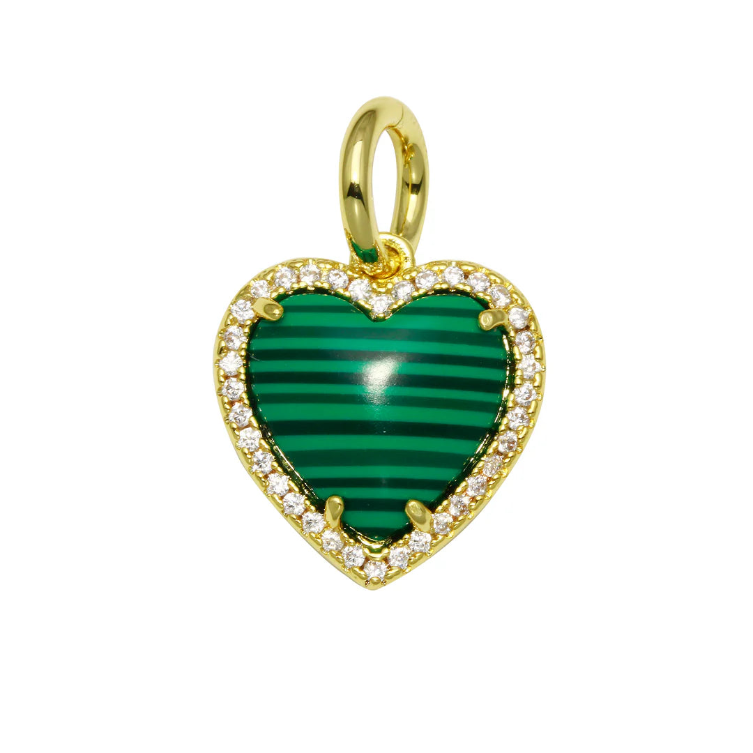 Mini Natural Stone Heart Charm