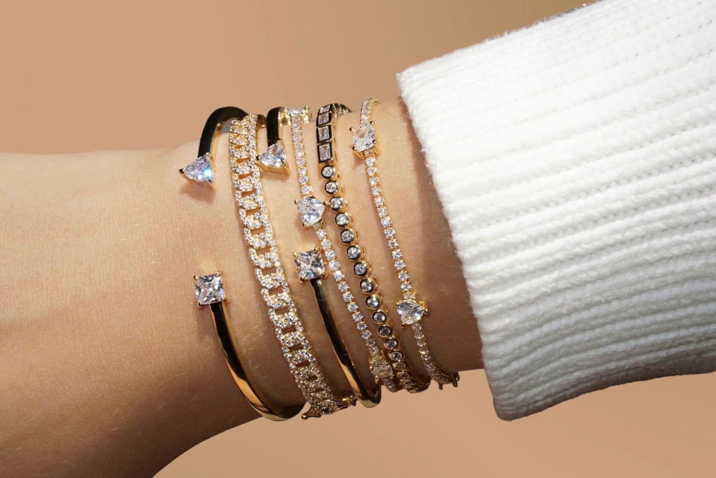 Fancy Charm Open Bangle