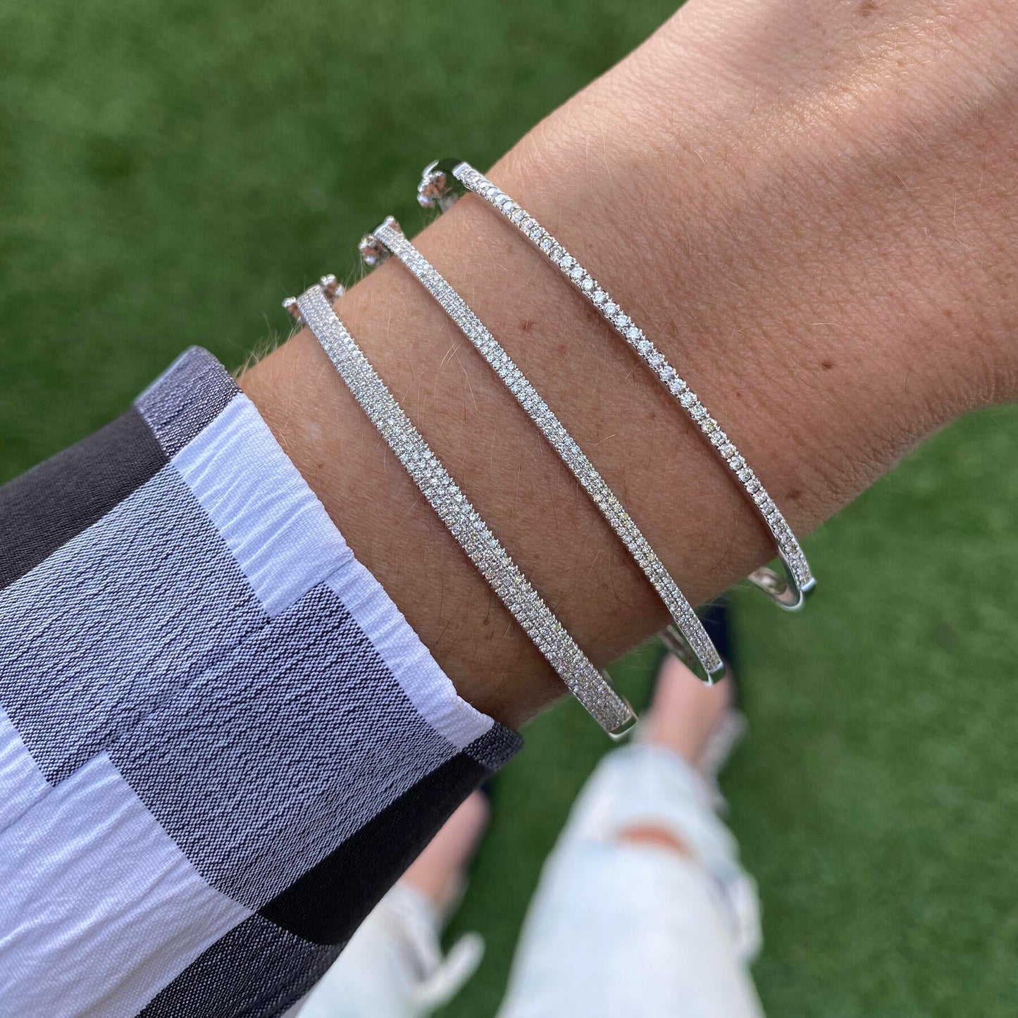 Brazalete pavé fino de oro de 14 k