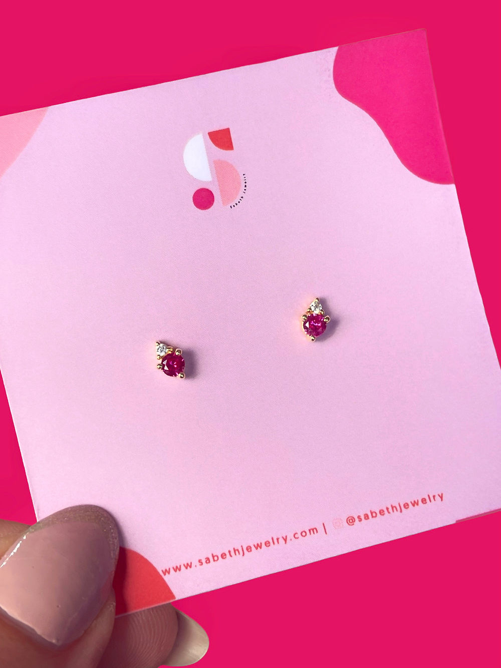 Mini pendientes con circonitas cúbicas de colores - Vermeil