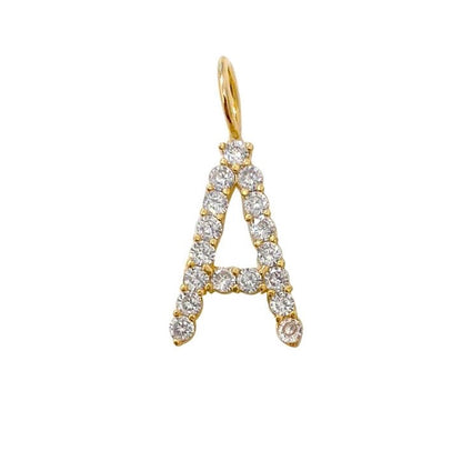 Large Pavé Initial Charm