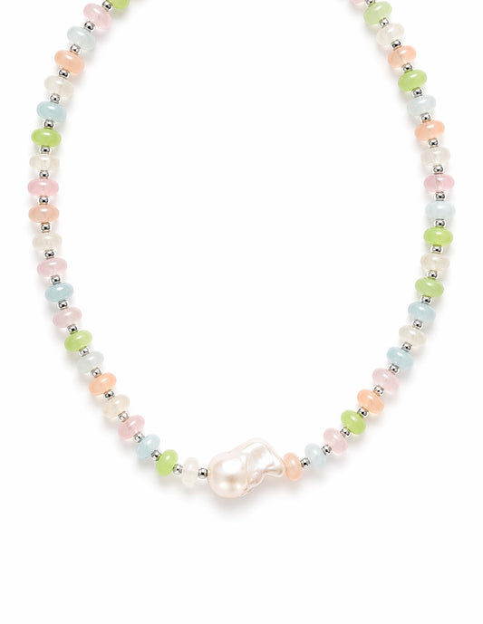 Cotton Candy Pearl Necklace