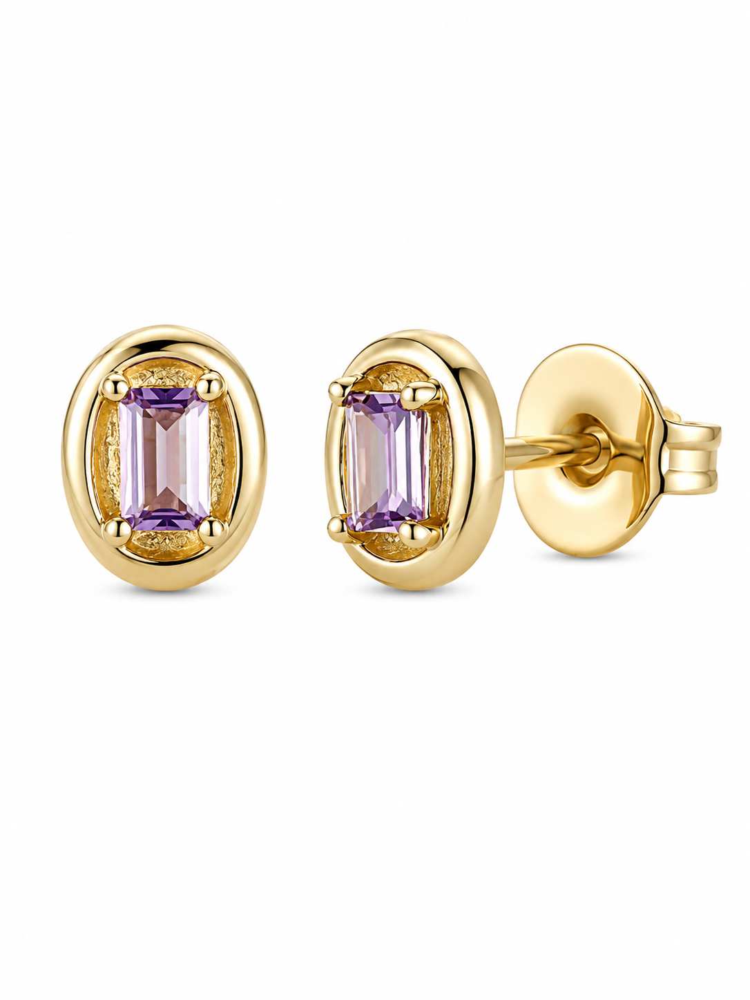 Oval Bezel Mini Studs