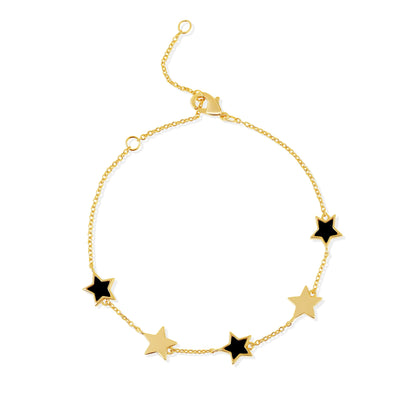 Pulsera de estrella sólida y piedra