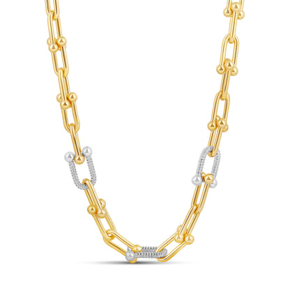 Cadena de collar con pavé en forma de U