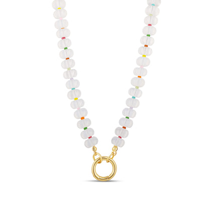 Moonstone Beaded Push Clasp Necklace
