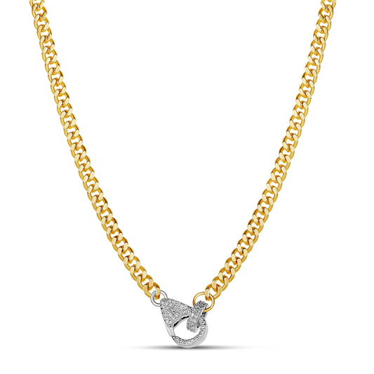Two Tone Cuban Pavé clasp